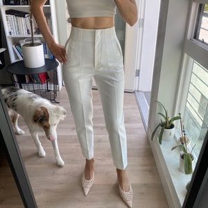 Zara White High Waisted Pants